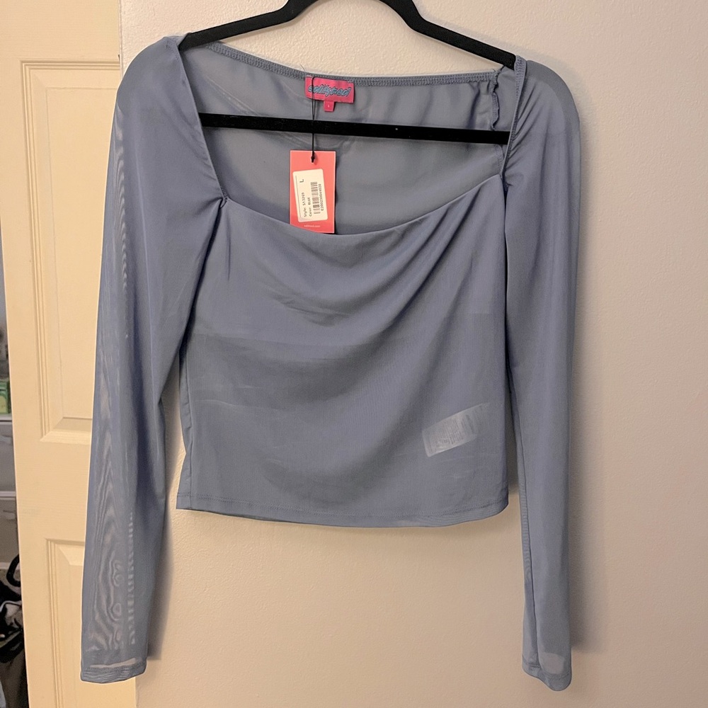 Edikted Blue Long Sleeve Women's Top